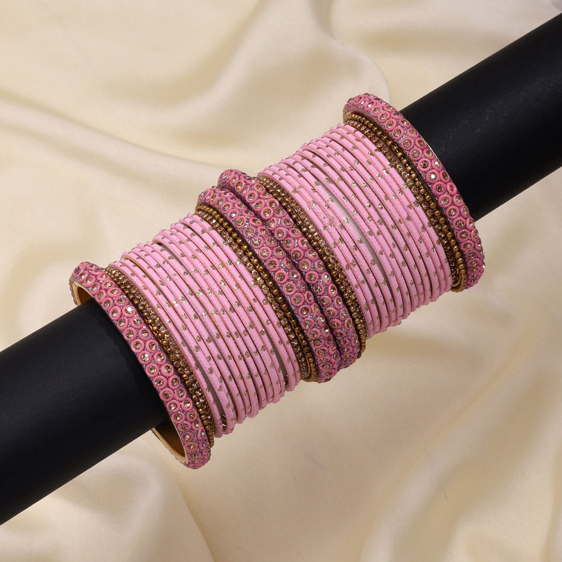 Pink Color Fashion Bangle Set: 2.6