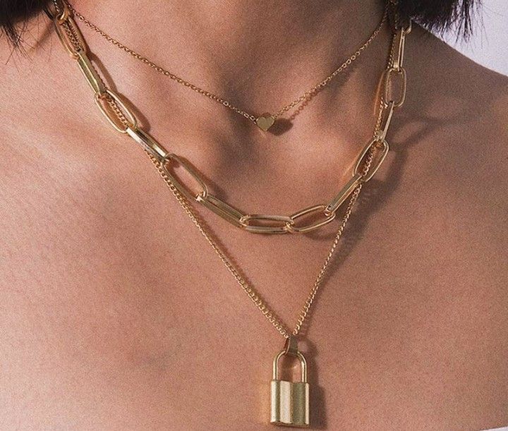 Gold Lock Vintage Chain Necklace – Turandoss Jewelry
