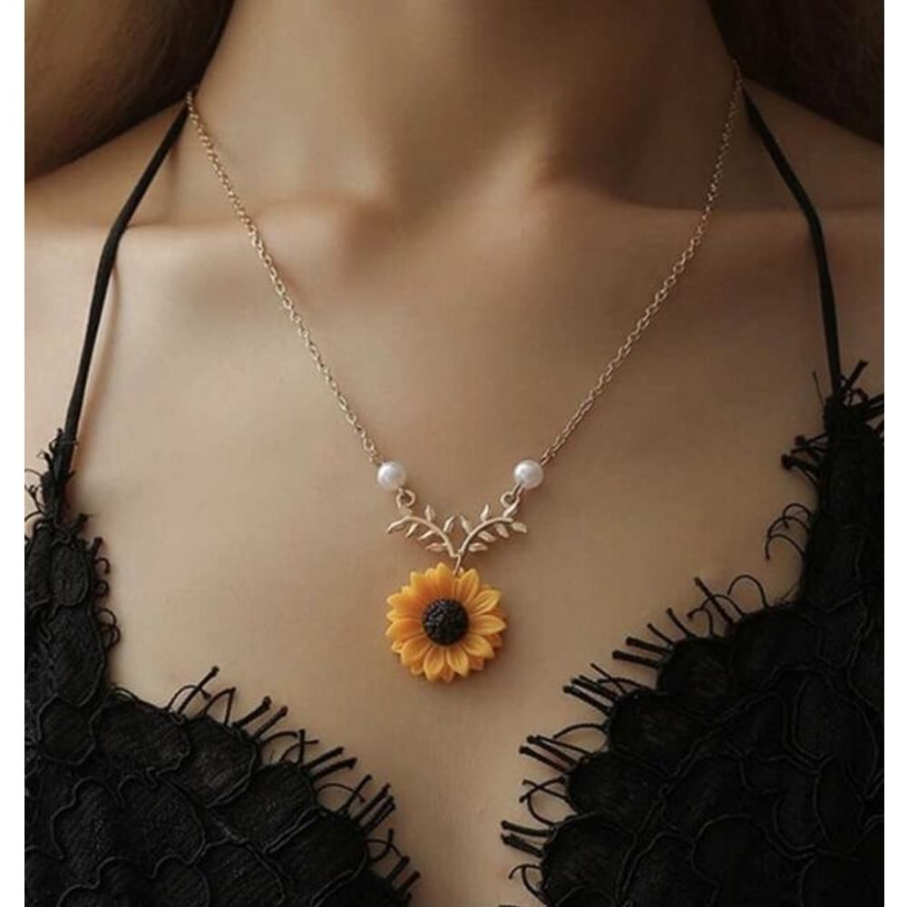 Sunflower Necklace For Women & Girls  Glitstudio   