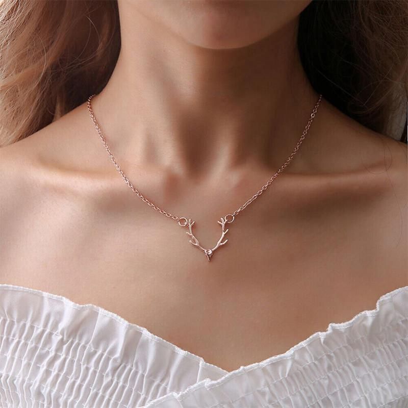 Christ Christmas Little Antler Deer Head Elk Necklace Classic Color Chokers Necklaces For Women Necklaces Glitstudio   