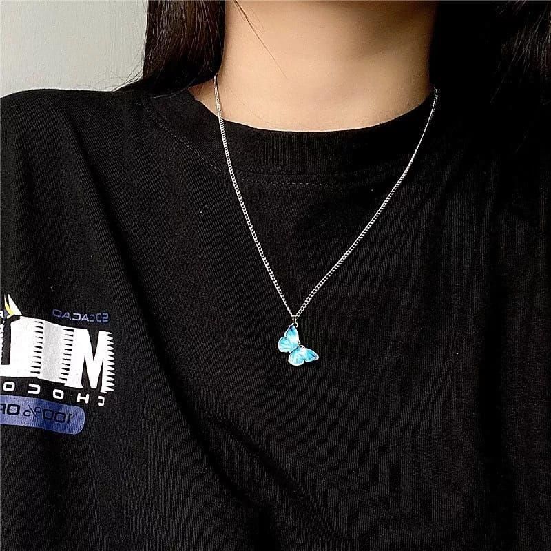 AVR JEWELS Pretty Blue butterfly Neck pendant for women and girls  Glitstudio   