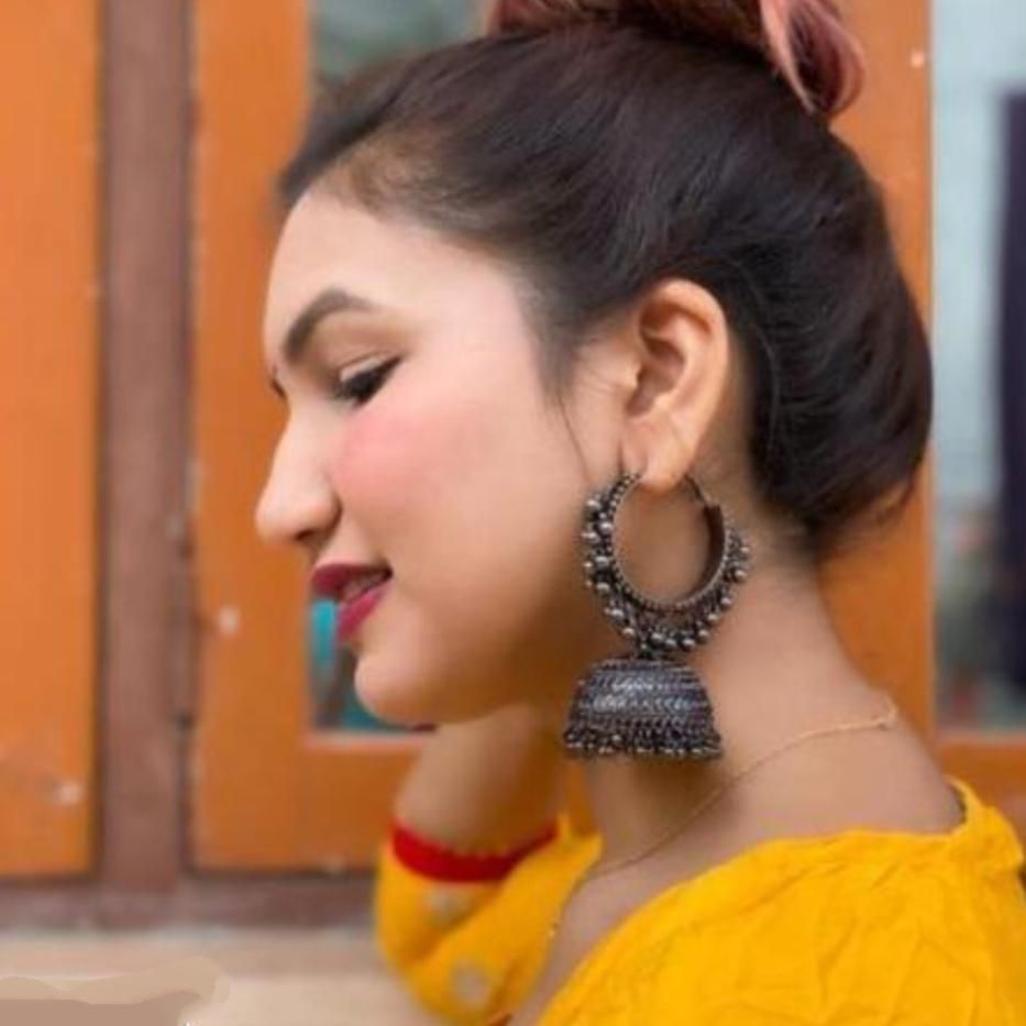 Traditional New Style Black Jhumkas Earrings For Women and Girls  Glitstudio   