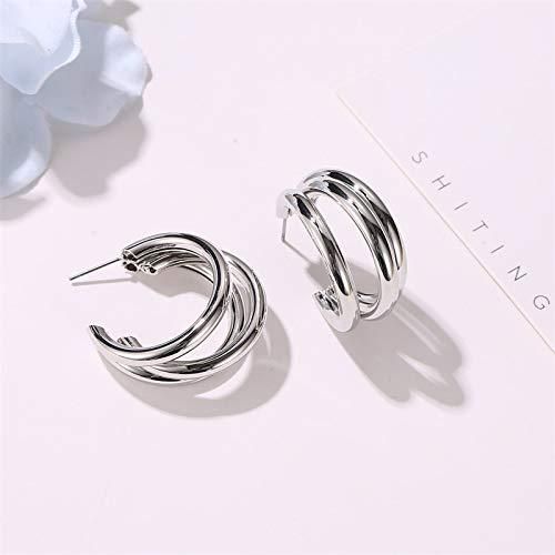 Silver Colored Twisted Hoop Earrings  Glitstudio   