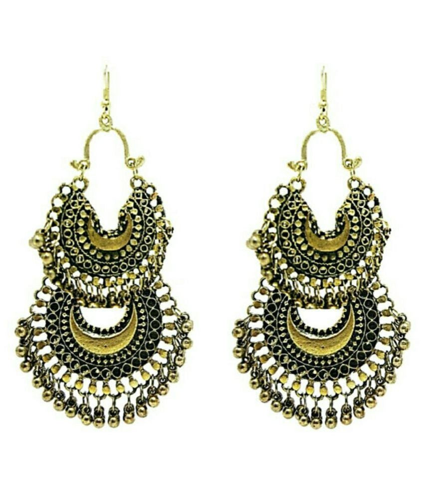 Generic Women's Gold Plated Hook Dangler Hanging Earrings-Gold Jewels Generic   