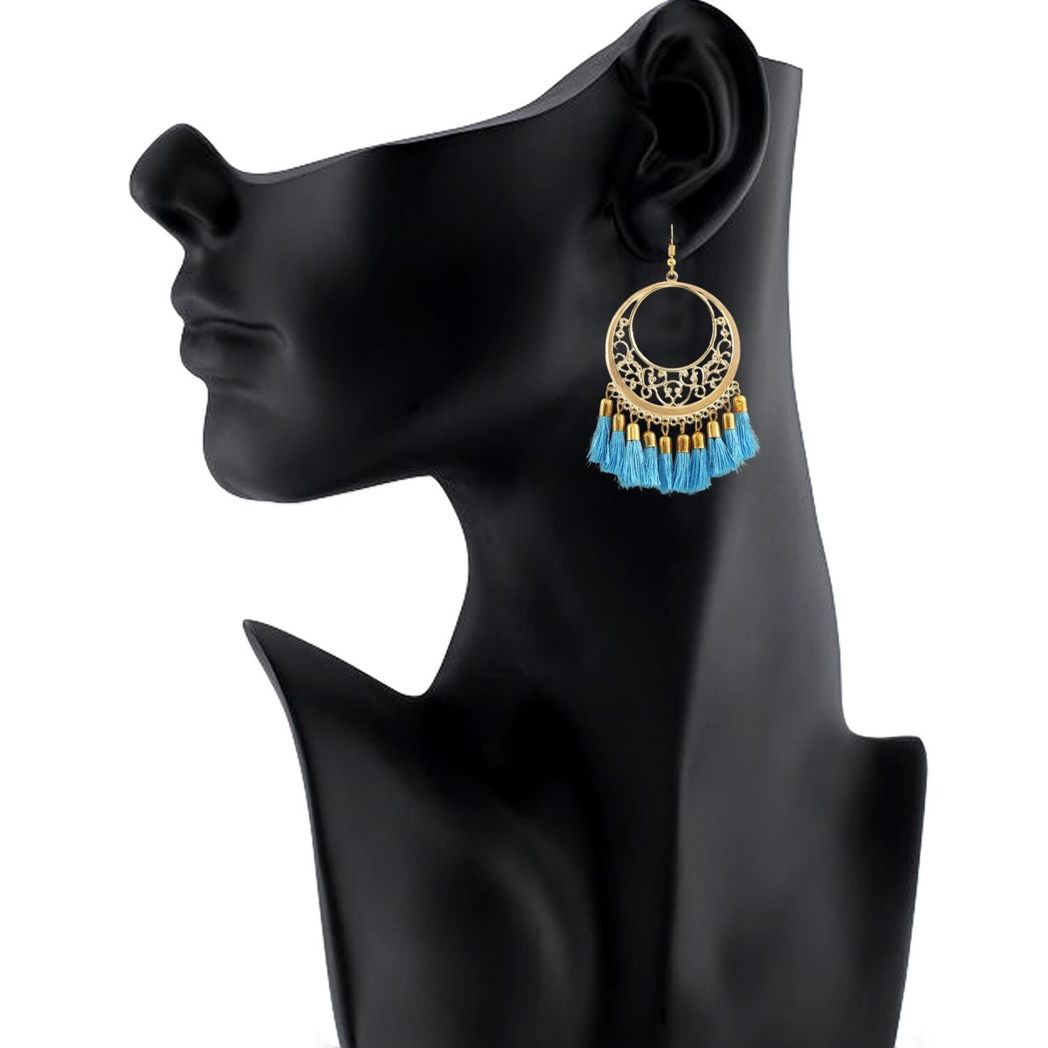 Generic Women's Gold Plated Hook Dangler Hanging Tassel Earrings-Gold Jewels Generic   