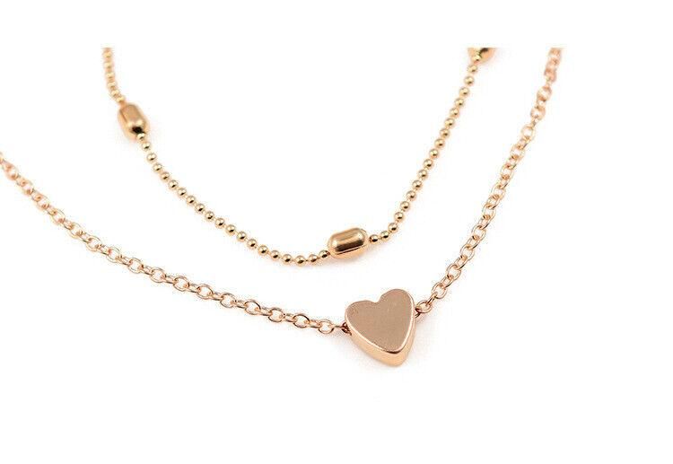 Charming Gold Plated Double Layered Heart Pendant Necklace For Women and Girls  Glitstudio   