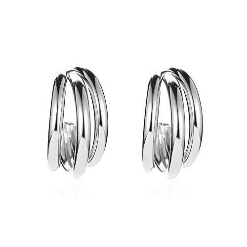 Silver Colored Twisted Hoop Earrings  Glitstudio   