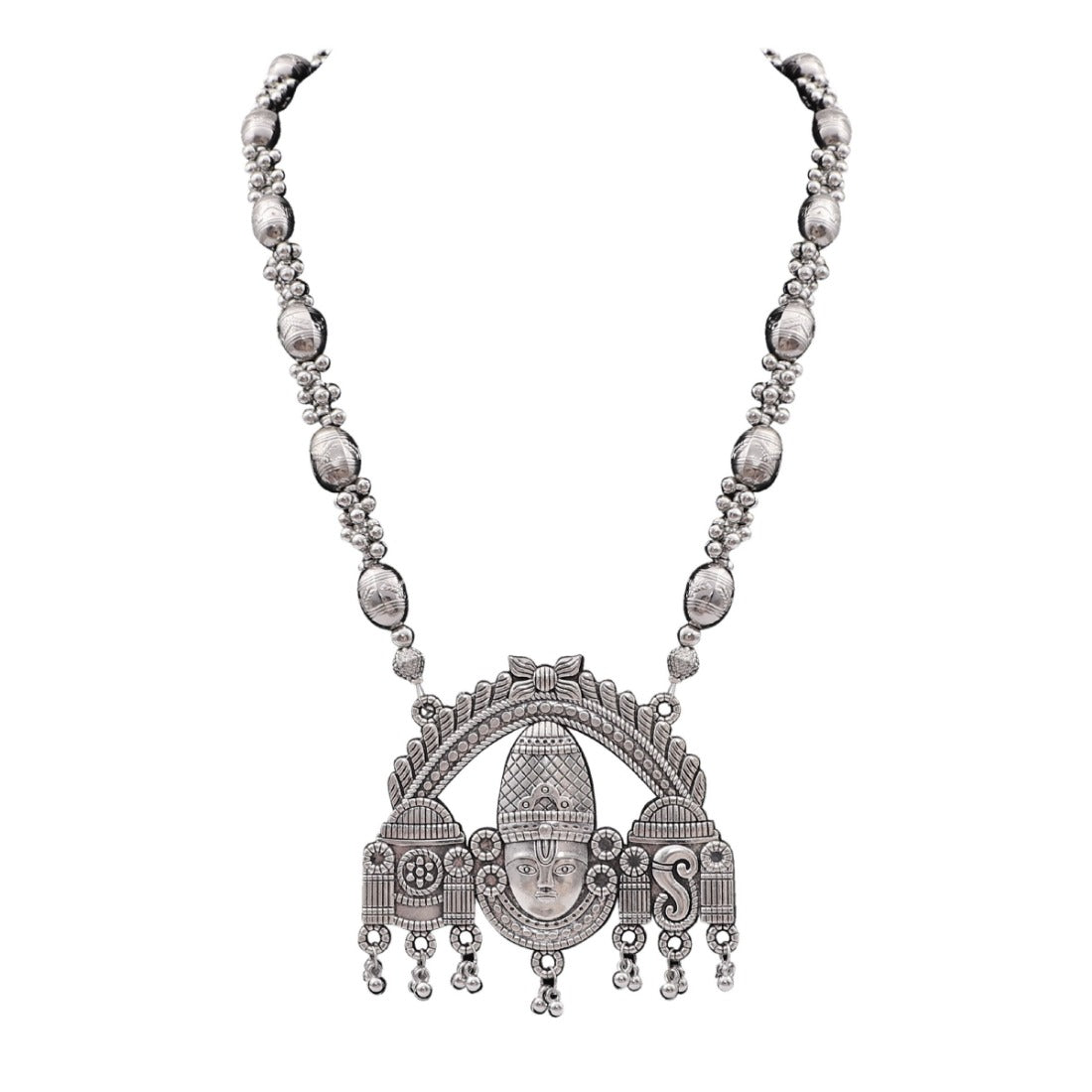 Generic Silver Plated Pendant Necklace Of Lord Tirupati Balaji Necklace (Color: Silver) Jewels Generic   