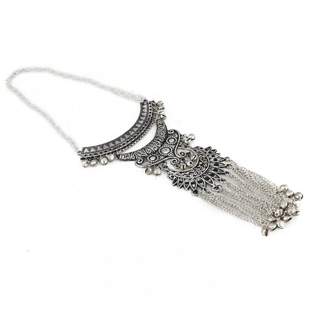 Generic Women's Antique Tribal Oxidized Boho Afgani Silver Necklace (Color: Silver) Jewels Generic   
