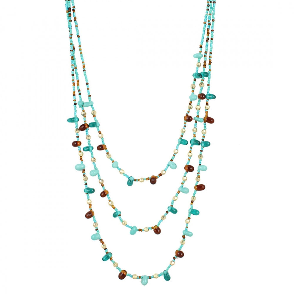 Generic Women's Designer Elegant Beads Necklace (Color: Firoji) Jewels Generic   