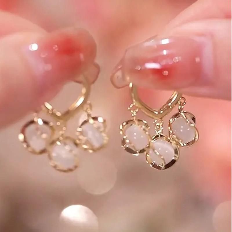 Korean Style Gold Plated Eyebell Cat Eye Earrings Gold Plated Jewelley Glitstudio   