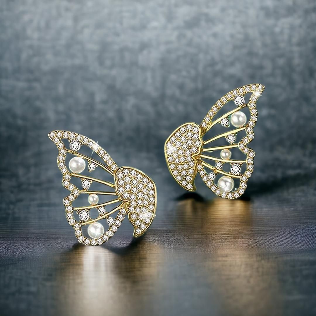 AVR JEWELS Korean Pearl and Cubic Zirconia Stud Earrings For Women and Girls  Glitstudio   
