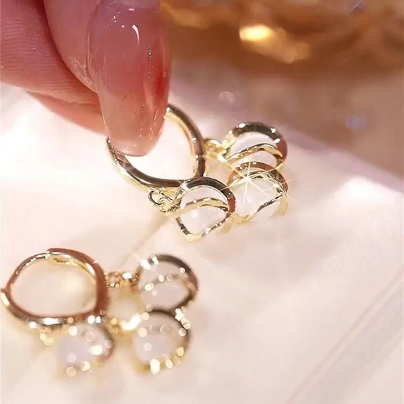 Korean Style Gold Plated Eyebell Cat Eye Earrings Gold Plated Jewelley Glitstudio   