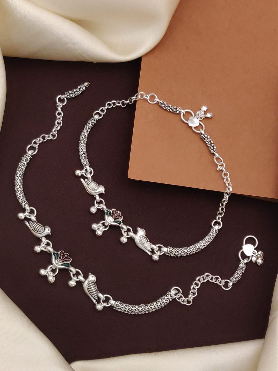 Women's Silver Plated Anklets  Glitstudio   