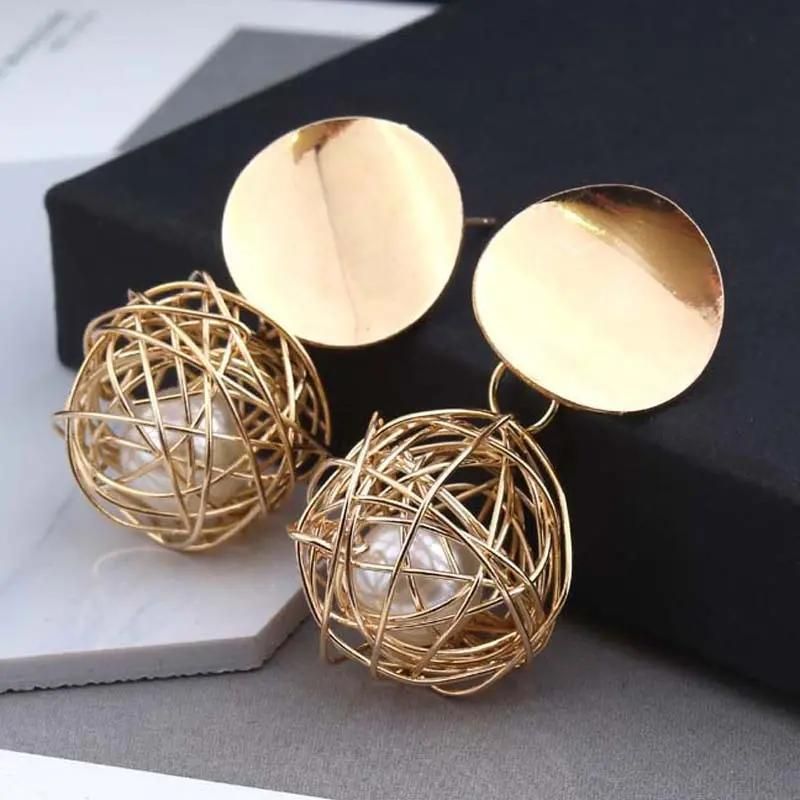 AVR JEWELS China Dangle Gold Double Disk Earrings For Women and Girls  Glitstudio   