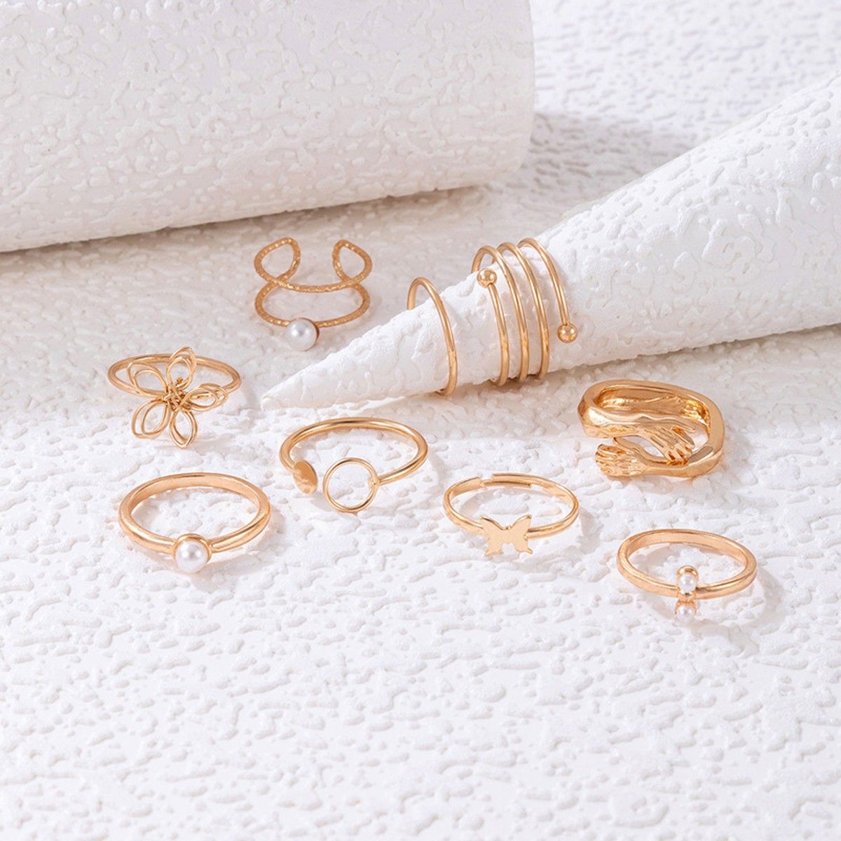 Combo Pack Of Rings(Pack Of 9)  Glitstudio   