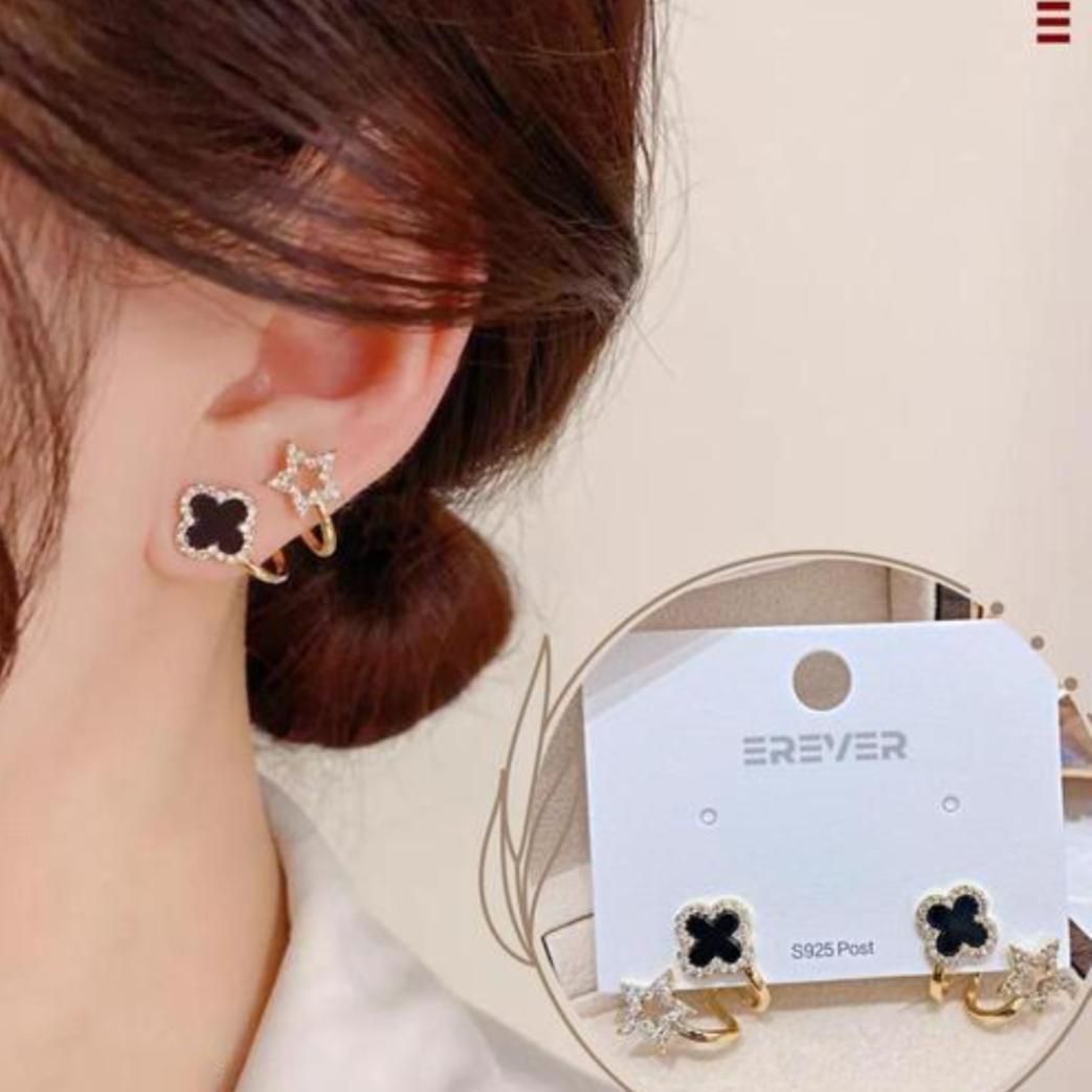 AVR JEWELS Korean Fashion Vibrato live four leaf Clover Earrings  Glitstudio   