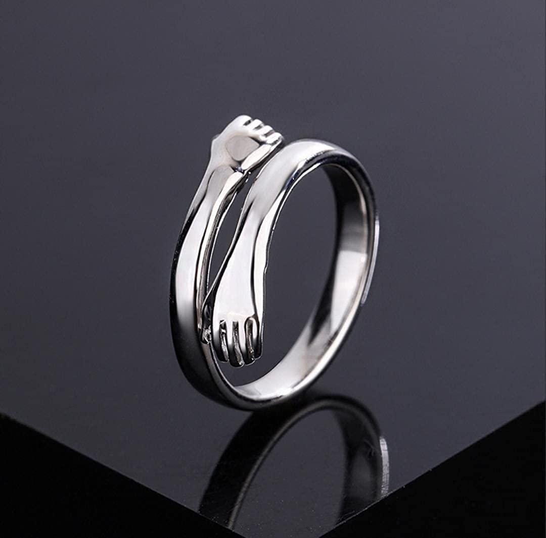 Silver Adjustable friendship and Loved Ones cuddle Hug Ring For Girl and Women Always Wear It All Special Days  Glitstudio   