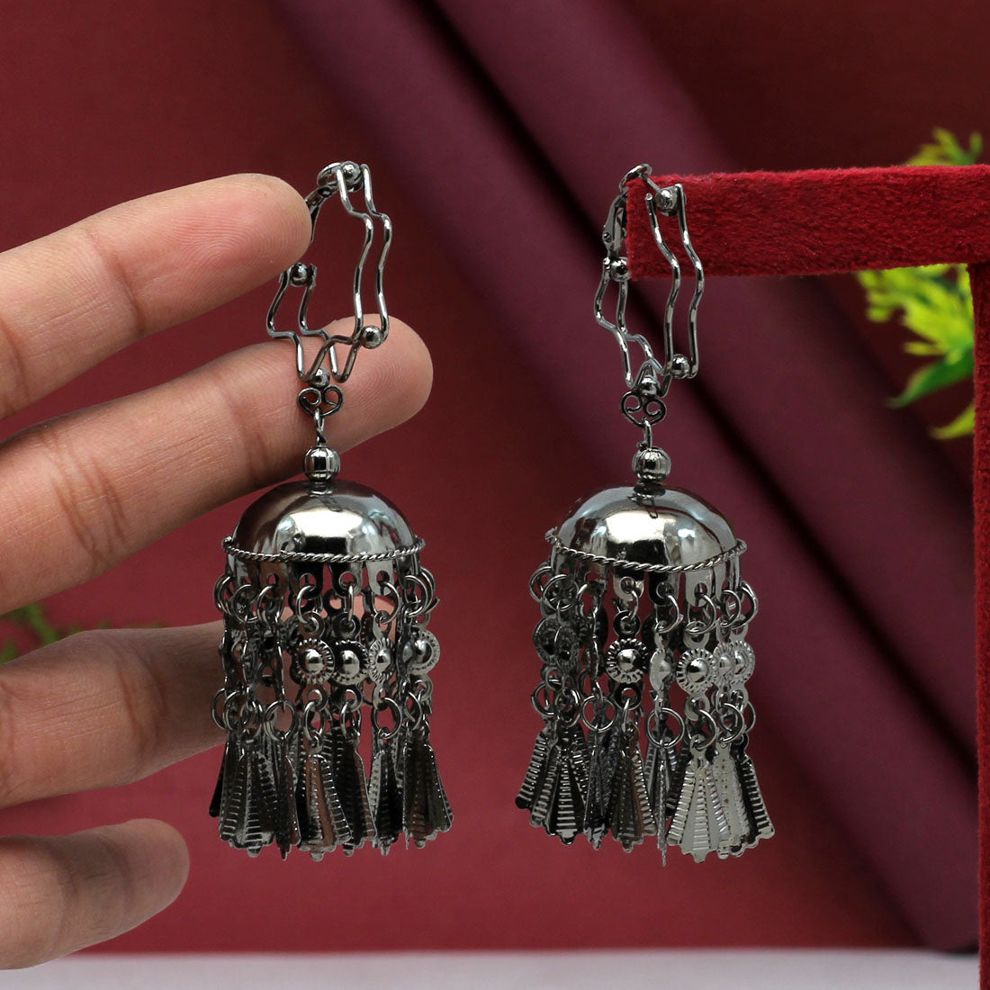 Black Color Antique Earrings (ANTE1587BLK) Jewelry GetGlit   