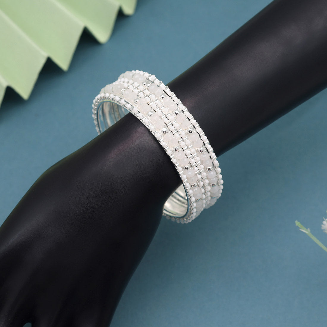 White Color 1 Set Of Bangle Size: 2.4 (PLKB833WHT-2.4) Jewelry GetGlit   